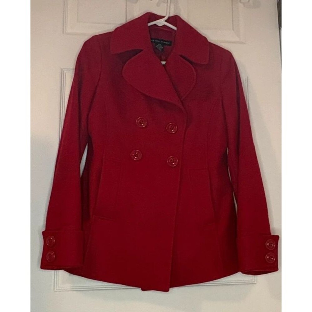 Red New York and Company Wool Blend Coat